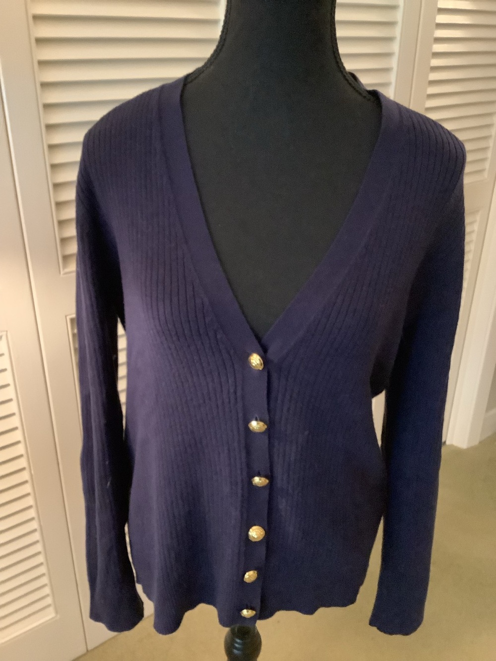 Anne Klein Cardigan - Navy Blue - Large